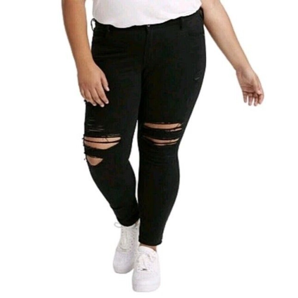 Levi's 711 Skinny Jeans Women's Plus Size 26W Black Stretch Denim Hypersoft NEW